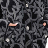 Cappotto donna similpelliccia jacquard logo