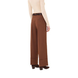 Pantaloni donna ampi con risvolto
