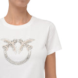 T-shirt donna logo Love Birds decorato