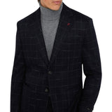 Blazer uomo check in lana e cotone