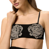 Reggiseno donna  con rose gioiello ricamate