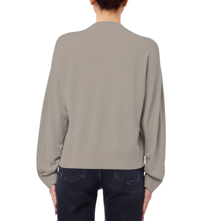 Maglia donna a maniche lunghe con colletto a girocollo