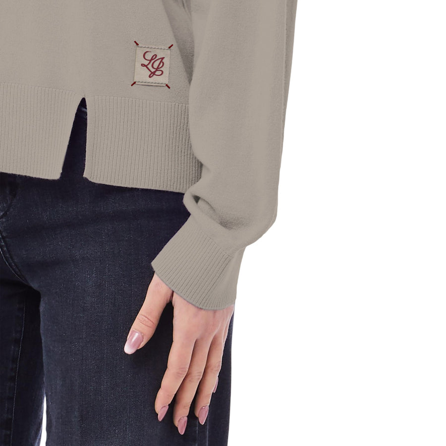 Maglia donna a maniche lunghe con colletto a girocollo