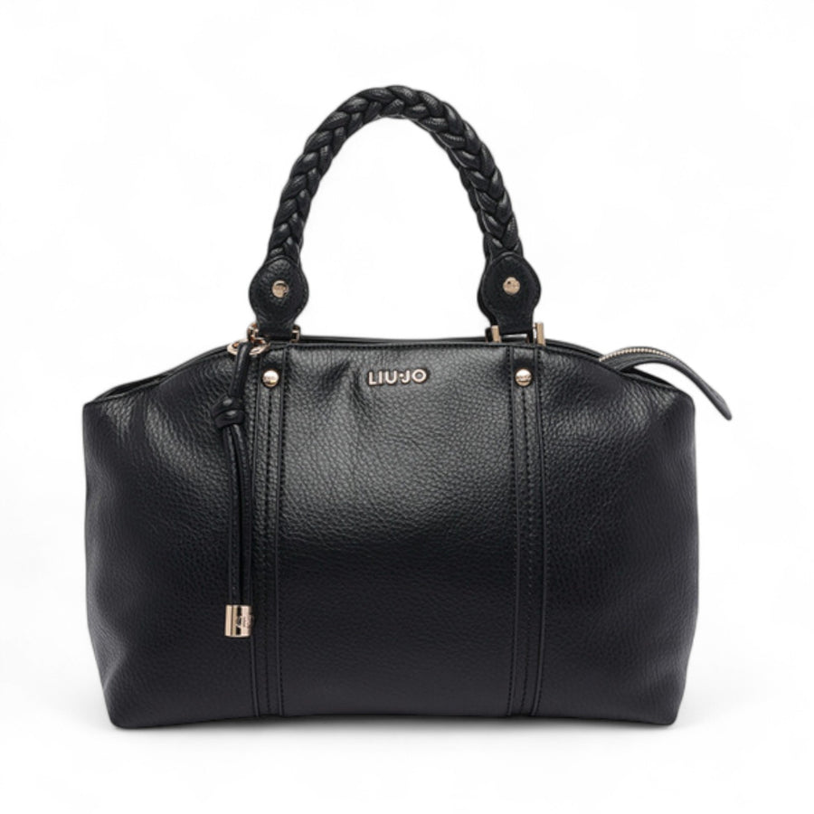 Borsa donna grande con manico intrecciato