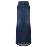 Gonna donna lunga in denim con spacco