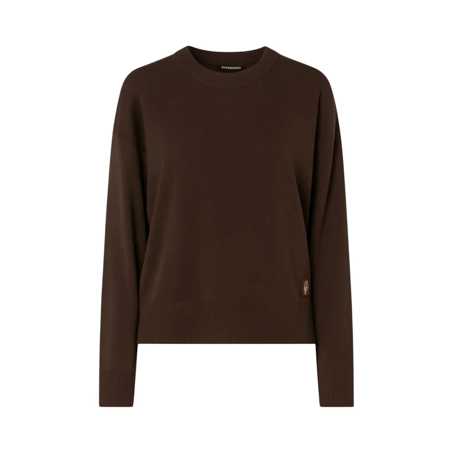 Maglia donna a maniche lunghe con colletto a girocollo