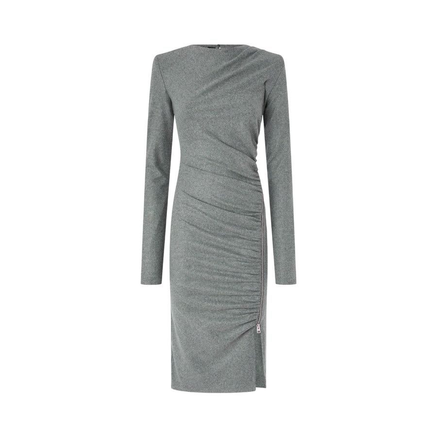 Vestito donna midi aderente con drappeggio