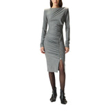 Vestito donna midi aderente con drappeggio