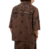 Camicia donna in cotone traforata