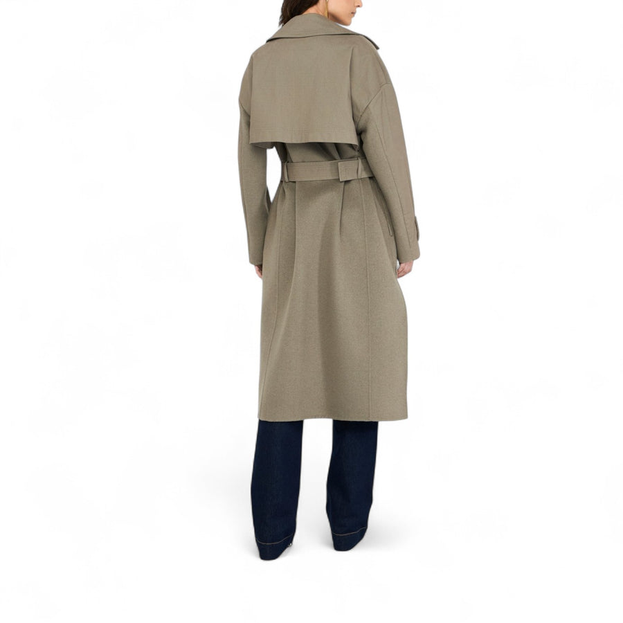 Trench donna doppiopetto in lana