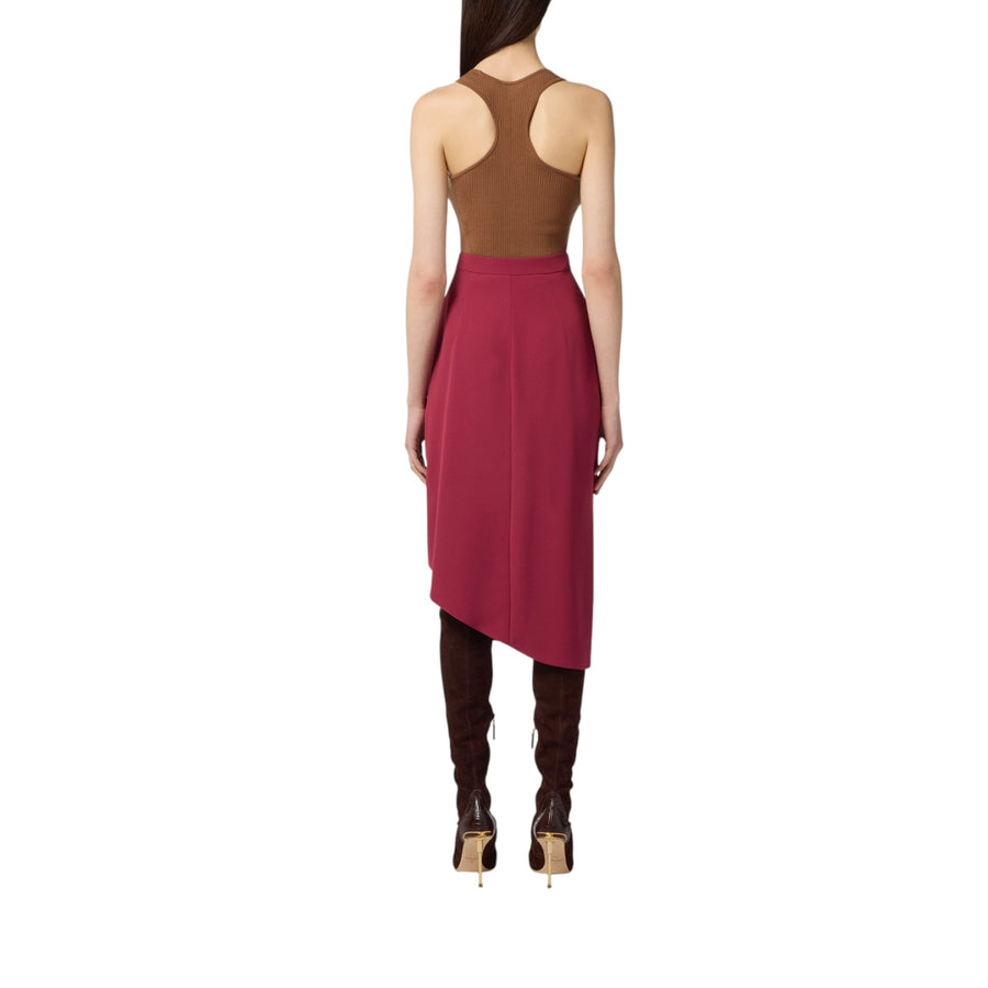 Top donna in maglia a costine con taschino