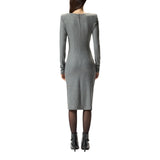 Vestito donna midi aderente con drappeggio
