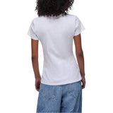 T-shirt donna con stampa e strass