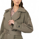 Trench donna doppiopetto in lana