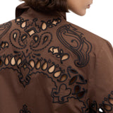 Camicia donna in cotone traforata