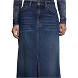 Gonna donna lunga in denim con spacco