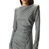 Vestito donna midi aderente con drappeggio