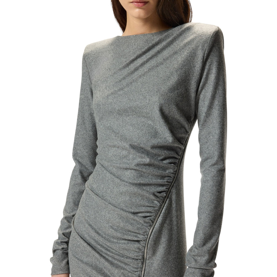 Vestito donna midi aderente con drappeggio