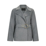 Cappotto donna in lana con cintura