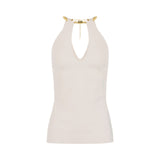 Top donna in maglia con snake gioiello