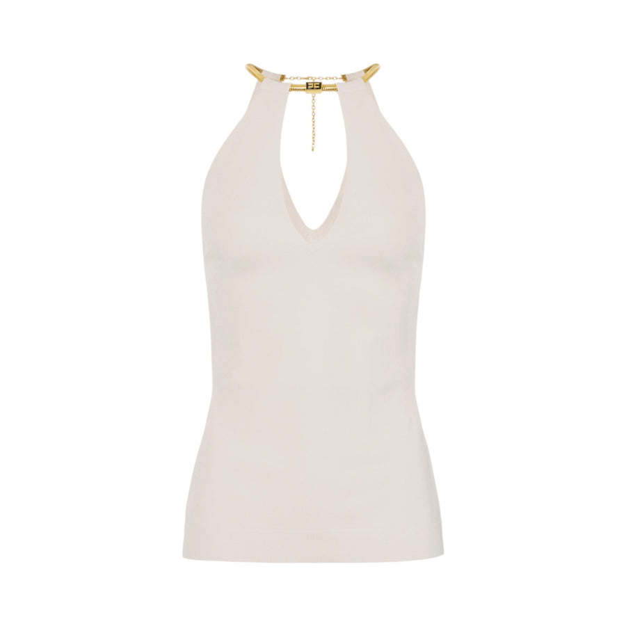 Top donna in maglia con snake gioiello
