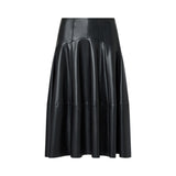 Gonna donna midi in tessuto spalmato