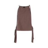 Top donna a righe con spalline sottili e fiocchi