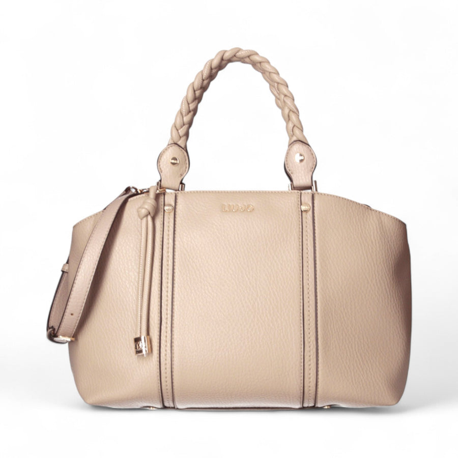 Borsa donna grande con manico intrecciato