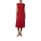 Abito donna midi di cotone con tagli