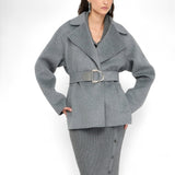 Cappotto donna in lana con cintura