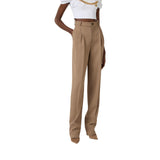 Pantaloni donna in gabardina con pinces