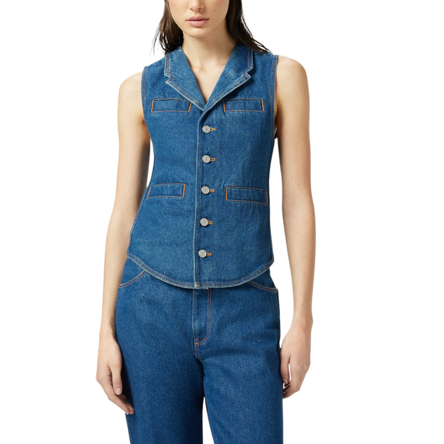 Gilet donna aderente jeans Reimagine PINKO X Patrick McDowell