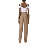 Pantaloni donna in gabardina con pinces