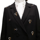 Blazer donna Ricamato con Dettaglio Gioielli