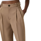 Pantaloni donna in gabardina con pinces