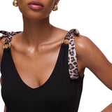 Top donna con fiocchi animalier