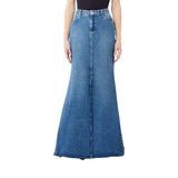 Gonna donna lunga in denim a campana