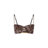 Reggiseno donna in cady e tulle con stampa alligatore