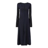 Abito Donna midi in lana con dettagli in pizzo