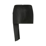 Minigonna donna gessata con fiocco