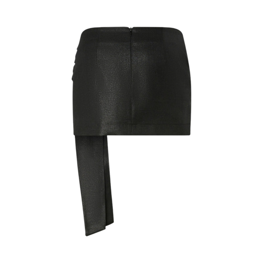 Minigonna donna gessata con fiocco