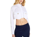 Camicia donna con tasche e gemelli