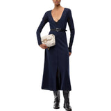 Abito Donna midi in lana con dettagli in pizzo