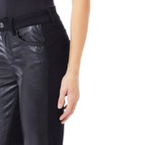 Pantalone donna in denim e tessuto spalmato