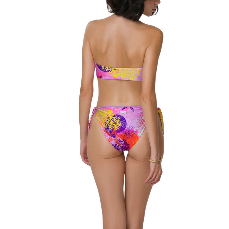 Bikini donna fascia e slip nodi regolabile coprente seashell