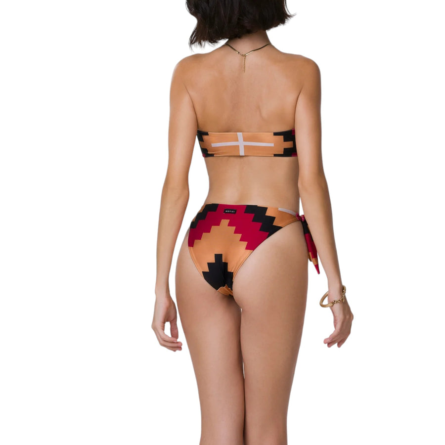 Bikini donna fascia e slip nodi regolabile coprente guarda pampa