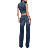 Jeans donna bootcut a vita bassa