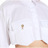 Camicia donna con tasche e gemelli