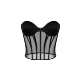 Top donna bustier in tulle e satin