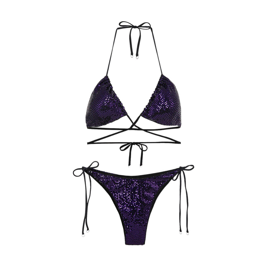 Bikini triangolo e slip americano regolabile sparkling donna